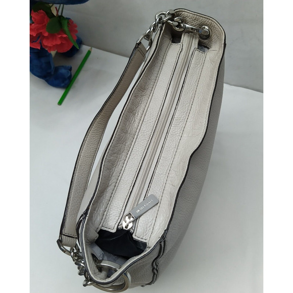 Michael Kors Gray Pebbled Leather Zipper Closure Hobo Shoulder Bag - Picture 7 of 16